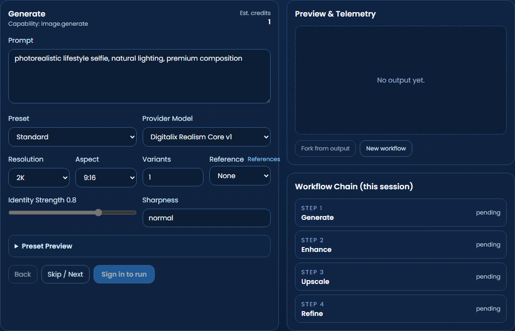 Digitalix Hub Studio production dashboard preview